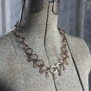 Fantastic Darla Duckworth Hand Forged Copper Swirls Necklace